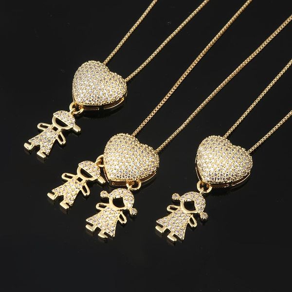 lovely girl boy pendant necklace full cubic zirconia stone heart shape gold color charm love kids women fashion jewelry chains, Silver
lovely girl boy pendant necklace full cubic zirconia stone heart shape gold color charm love kids women fashion jewelry chains, Silver