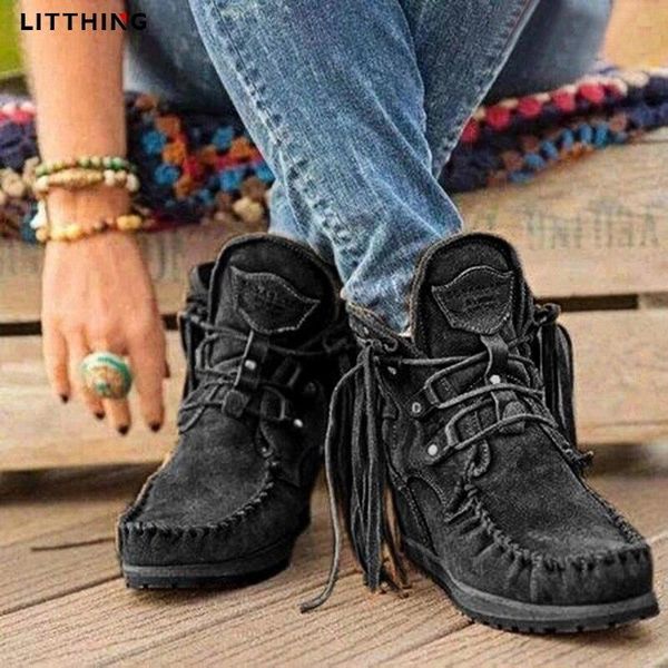 boots litthing women ankle retro faux suede leather tassel short boot lace up round toe western cowboy winter shoes, Black
boots litthing women ankle retro faux suede leather tassel short boot lace up round toe western cowboy winter shoes, Black
