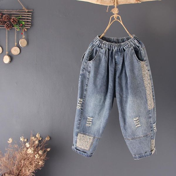 women's jeans calf-length pants women baggy denim patchwork ripped oversized harem trousers boyfriend streetwear summer, Blue
women's jeans calf-length pants women baggy denim patchwork ripped oversized harem trousers boyfriend streetwear summer, Blue