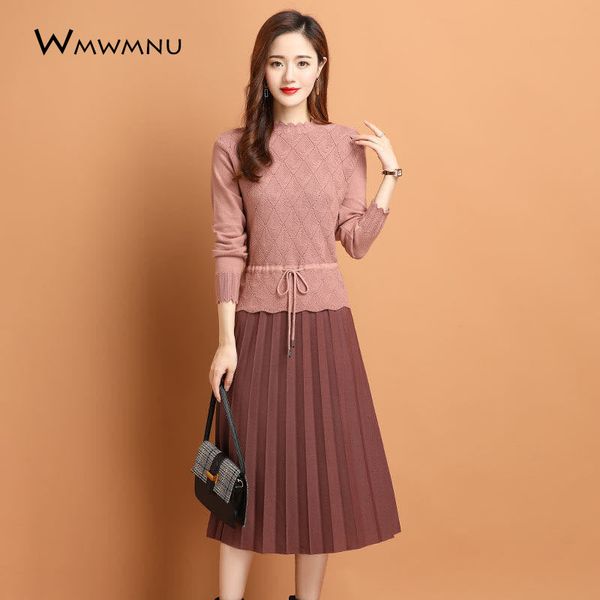 Patchwork Dstring Fake Two Piece Pleated Dress Elegant Wave Collar Ruffle Sweater Dress Big Size Midi Knit Dress Winter 2021, Black
Patchwork Dstring Fake Two Piece Pleated Dress Elegant Wave Collar Ruffle Sweater Dress Big Size Midi Knit Dress Winter 2021, Black