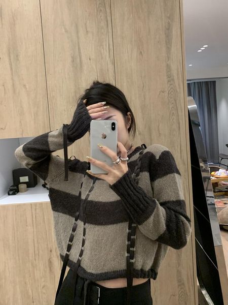 women's sweaters crew neck sweater streamed sunscreen wool 2021 commute, White;black
women's sweaters crew neck sweater streamed sunscreen wool 2021 commute, White;black