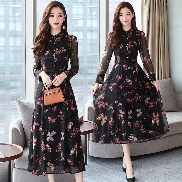 casual dresses summer vintage chiffon print round neck large size midi dress 2021 bohemian long sleeve club party a-line, Black;gray
casual dresses summer vintage chiffon print round neck large size midi dress 2021 bohemian long sleeve club party a-line, Black;gray