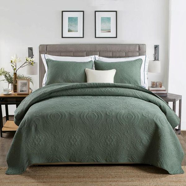 comforters & sets 3pcs quilt set 100% cotton quilts quilted bedspread bed cover pillowcase coverlet king size beige green qt010
comforters & sets 3pcs quilt set 100% cotton quilts quilted bedspread bed cover pillowcase coverlet king size beige green qt010