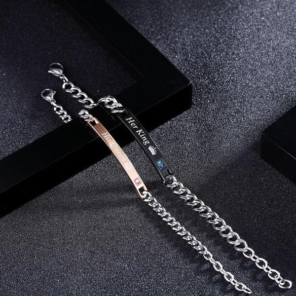 link, chain couple bracelets his queen her king black rose gold crown crystal for women men hands jewelry
link, chain couple bracelets his queen her king black rose gold crown crystal for women men hands jewelry