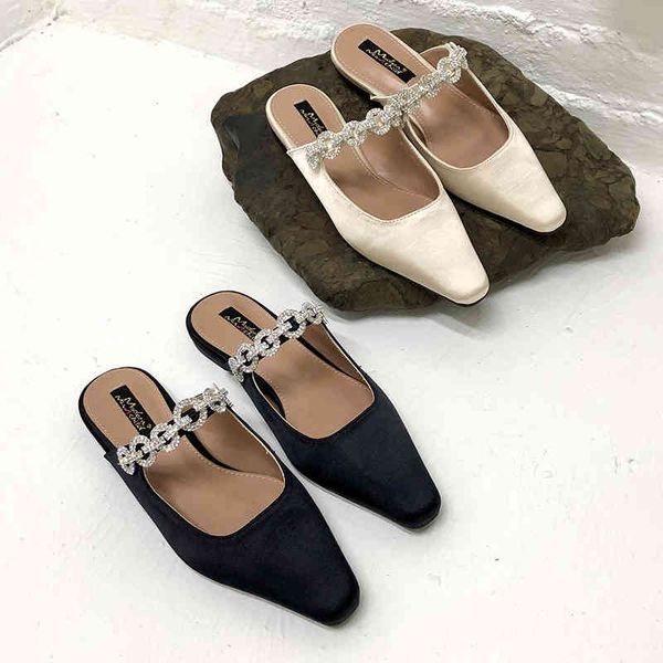 slippers drag sandals women fashion summer shiny rhinestones pointed toe flats pearl party shoes aoc5, Black
slippers drag sandals women fashion summer shiny rhinestones pointed toe flats pearl party shoes aoc5, Black