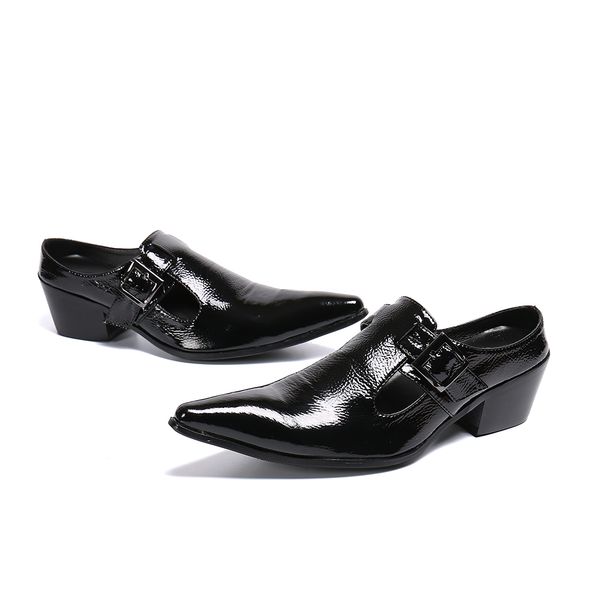 sapatos masculino men high heels patent genuine shoes pointed toe lace up buckle strap breathable for men dress formal shoes, Black
sapatos masculino men high heels patent genuine shoes pointed toe lace up buckle strap breathable for men dress formal shoes, Black