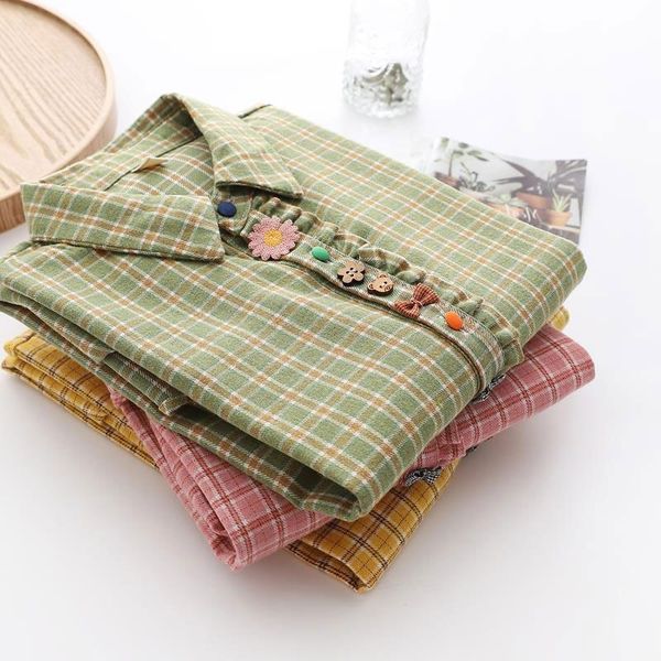 women's blouses & shirts spring autumn preppy style women long sleeve loose casual shirts 100% cotton plaid turn-down collar blo, White
women's blouses & shirts spring autumn preppy style women long sleeve loose casual shirts 100% cotton plaid turn-down collar blo, White