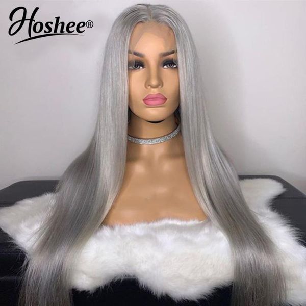13x4 grey colored wigs for women straight lace front wig closure brazilian frontal remy human hair, Black;brown
13x4 grey colored wigs for women straight lace front wig closure brazilian frontal remy human hair, Black;brown