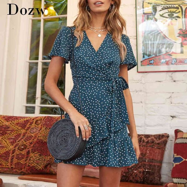 casual polka dot mini dress women v neck ruffles a line dresses short sleeve bandage beach dress summer robe femme xs-l 210414, Black;gray
casual polka dot mini dress women v neck ruffles a line dresses short sleeve bandage beach dress summer robe femme xs-l 210414, Black;gray