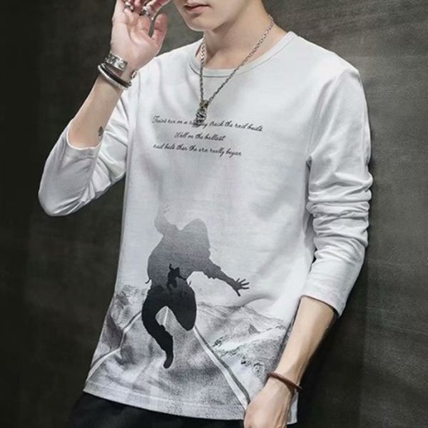 autumn korean loose men's long sve t-shirt fashion round neck chine style youth casual top, White;black
autumn korean loose men's long sve t-shirt fashion round neck chine style youth casual top, White;black