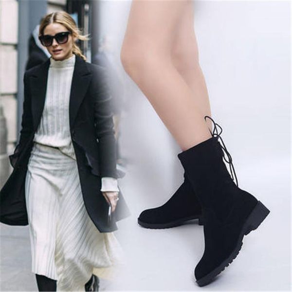 boots autumn winter fashion mid calf women round toe back cross lace up shoes lady elegant solid motorcycle female 35-43, Black
boots autumn winter fashion mid calf women round toe back cross lace up shoes lady elegant solid motorcycle female 35-43, Black