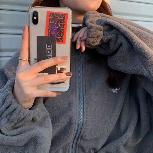 loose women hoodies korean style hoodie sweatshirt rocker fleece casual rabbit fur zip up long sleeve kawaii clothing aesthetic 210805, Black
loose women hoodies korean style hoodie sweatshirt rocker fleece casual rabbit fur zip up long sleeve kawaii clothing aesthetic 210805, Black