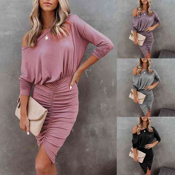 2021 spring and summer new long sleeve round neck buttock pleated irregular dress for women, Black;gray
2021 spring and summer new long sleeve round neck buttock pleated irregular dress for women, Black;gray