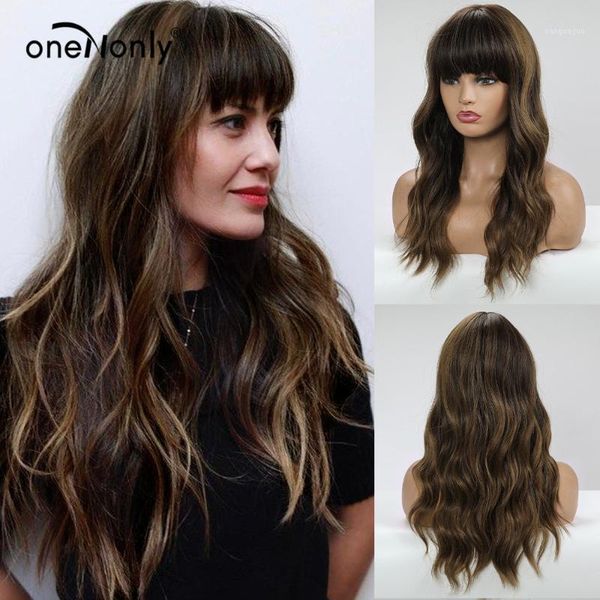 onenonly long wave ombre dark brown blonde synthetic wigs with bangs daily use natural curly wig for women party cosplay hair1, Black
onenonly long wave ombre dark brown blonde synthetic wigs with bangs daily use natural curly wig for women party cosplay hair1, Black