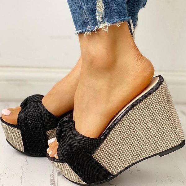 bow tied slip on leisure platform summer sandals wedges high heels women shoes woman mules flip flops, Black
bow tied slip on leisure platform summer sandals wedges high heels women shoes woman mules flip flops, Black