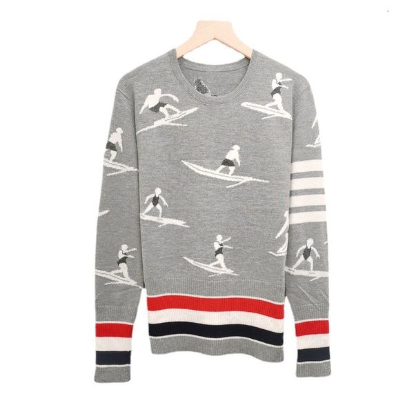 sweater knit 2021 early autumn tb women's wear contrast stripe pullover crew neck long sleeve jacquard surf pattern t-shirt, White;black
sweater knit 2021 early autumn tb women's wear contrast stripe pullover crew neck long sleeve jacquard surf pattern t-shirt, White;black