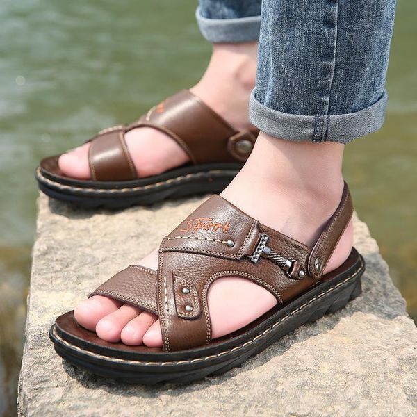 sandals 2021 summer mens slippers genuine leather outdoor casual men for beach shoes men's, Black
sandals 2021 summer mens slippers genuine leather outdoor casual men for beach shoes men's, Black