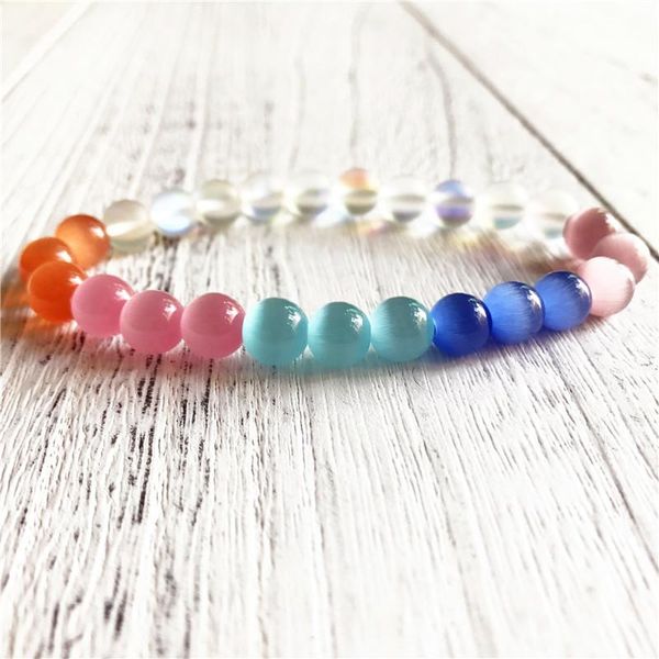 charm bracelets 8mm colorful cat's eye stone bracelet bright beads wrist jewelry mystic aura quartz yoga mala gift for women, Golden;silver
charm bracelets 8mm colorful cat's eye stone bracelet bright beads wrist jewelry mystic aura quartz yoga mala gift for women, Golden;silver
