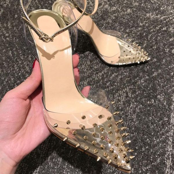 sandals pvc transparent women summer rivet high heels crystal ladies pumps gold silvevr slingback party woman shoes, Black
sandals pvc transparent women summer rivet high heels crystal ladies pumps gold silvevr slingback party woman shoes, Black