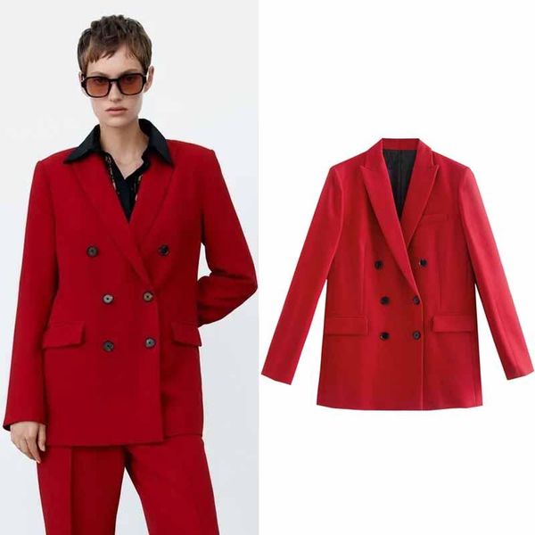 women's suits & blazers 2021 women red blazer double breasted solid slim coats office ladies notched business jacket chic outwear, White;black
women's suits & blazers 2021 women red blazer double breasted solid slim coats office ladies notched business jacket chic outwear, White;black