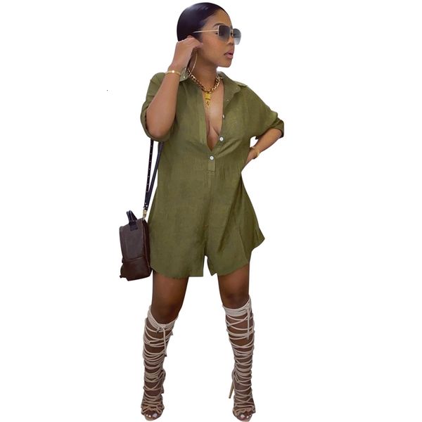 casual solid color loose jumpsuits women fashion turn-down collar long sleeves single-breasted low cut short rompers summer, Black;white
casual solid color loose jumpsuits women fashion turn-down collar long sleeves single-breasted low cut short rompers summer, Black;white