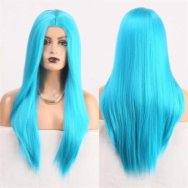 blue color cosplay wig for girls women silky straight synthetic non lace middle part high tempreture wigs1, Black
blue color cosplay wig for girls women silky straight synthetic non lace middle part high tempreture wigs1, Black