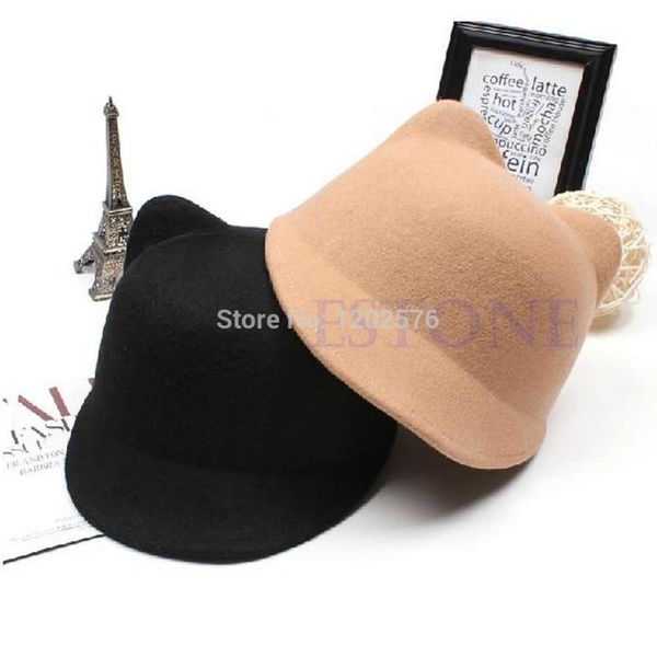 stingy brim hats winter fashion women devil hat cute kitty cat ears wool bowler cap, Blue;gray
stingy brim hats winter fashion women devil hat cute kitty cat ears wool bowler cap, Blue;gray