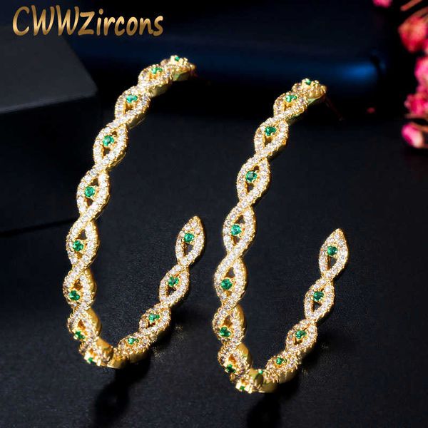 shiny round green cubic zircon stone yellow gold color big hoop earring for women luxury designer party jewelry cz744 210714, Golden;silver
shiny round green cubic zircon stone yellow gold color big hoop earring for women luxury designer party jewelry cz744 210714, Golden;silver