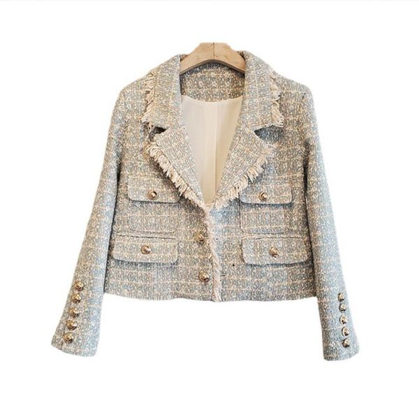 1202 2022 spring brand same style lapel neck long sleeve button women's jackets coat tweed blue womens clothes huilin, Black;brown
1202 2022 spring brand same style lapel neck long sleeve button women's jackets coat tweed blue womens clothes huilin, Black;brown