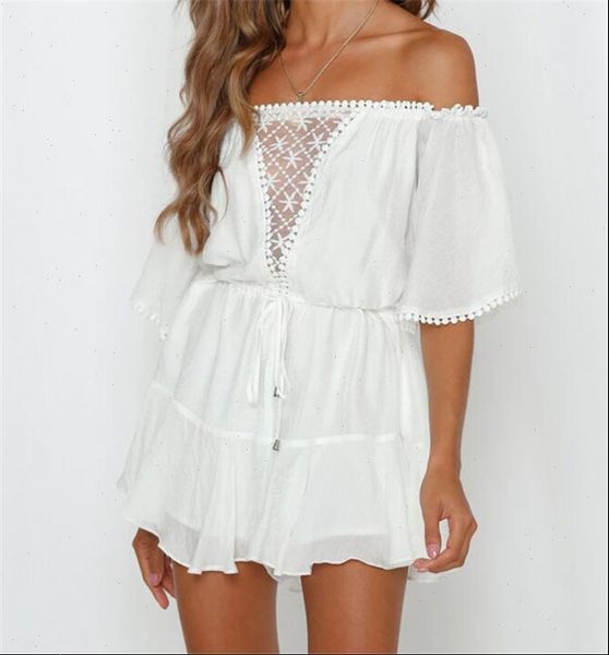 womens jumpsuit white lace summer urban women off shoulder playsuit shorts ladies elegant backless ruffle romper overalls jumpsuits, Black;white
womens jumpsuit white lace summer urban women off shoulder playsuit shorts ladies elegant backless ruffle romper overalls jumpsuits, Black;white