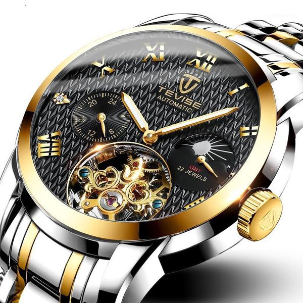 trend man automatic mechanical watch fallow tourbil stainless steel strap waterproof noctilucent six needle men's watches wristwatches, Slivery;brown
trend man automatic mechanical watch fallow tourbil stainless steel strap waterproof noctilucent six needle men's watches wristwatches, Slivery;brown