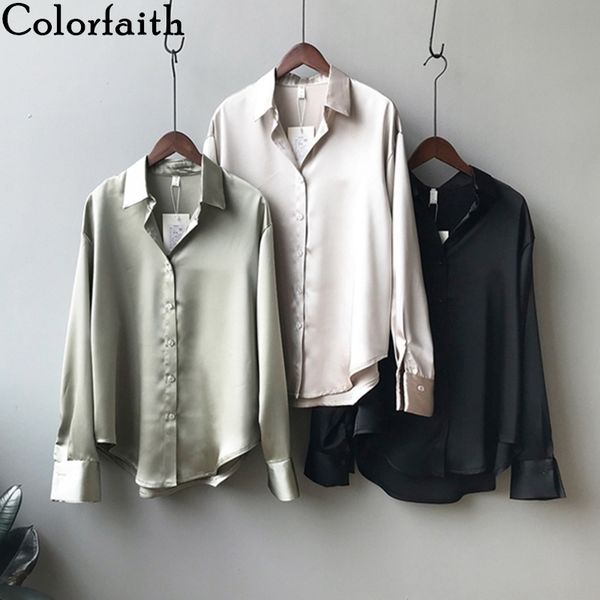 colorfaith new women spring summer satin blouse shirts casual 4 colors oversize fashionable office lady wild bl0726 210413, White
colorfaith new women spring summer satin blouse shirts casual 4 colors oversize fashionable office lady wild bl0726 210413, White