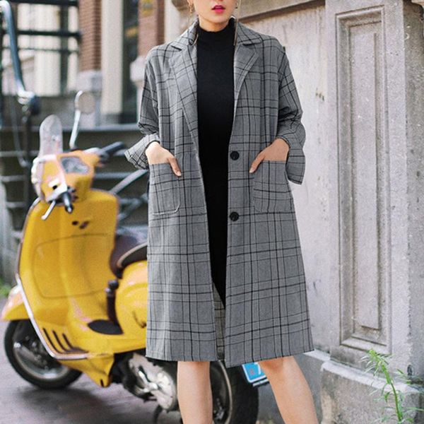 women's jackets vintage breasted office ladies plaid coat long sleeve loose retro suits women jacket female 2021 9.18, Black;brown
women's jackets vintage breasted office ladies plaid coat long sleeve loose retro suits women jacket female 2021 9.18, Black;brown