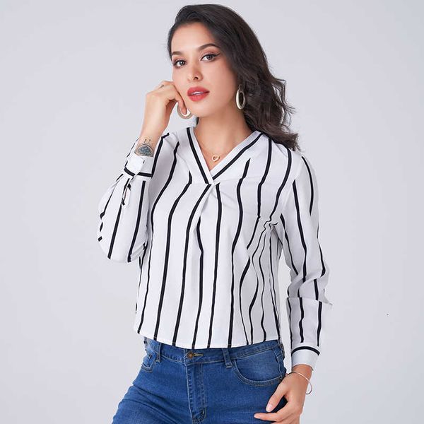 women's knits & tees summer fashion striped chiffon loose and thin front short back long shirt yknu, White
women's knits & tees summer fashion striped chiffon loose and thin front short back long shirt yknu, White