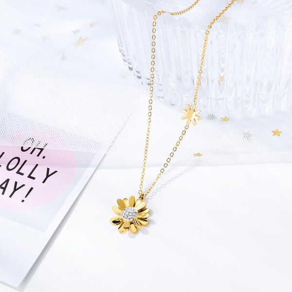 pendant necklaces 2021 titanium steel necklace simple girls clavicle chain daisy flower stainless jewelry for women, Silver
pendant necklaces 2021 titanium steel necklace simple girls clavicle chain daisy flower stainless jewelry for women, Silver