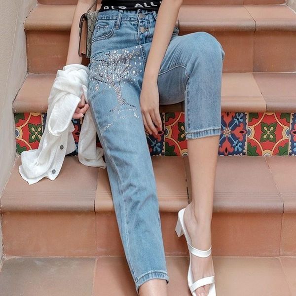 women's jeans chic sequined pattern ankle length womens thin denim wide leg pants high waist loose fit plus size casual female harem tr, Blue
women's jeans chic sequined pattern ankle length womens thin denim wide leg pants high waist loose fit plus size casual female harem tr, Blue