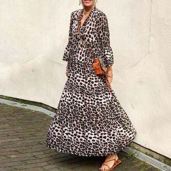 casual dresses boho dress 2021 spring summer leopard print retro long party women v neck 3/4 flare sleeve loose maxi vestido, Black;gray
casual dresses boho dress 2021 spring summer leopard print retro long party women v neck 3/4 flare sleeve loose maxi vestido, Black;gray