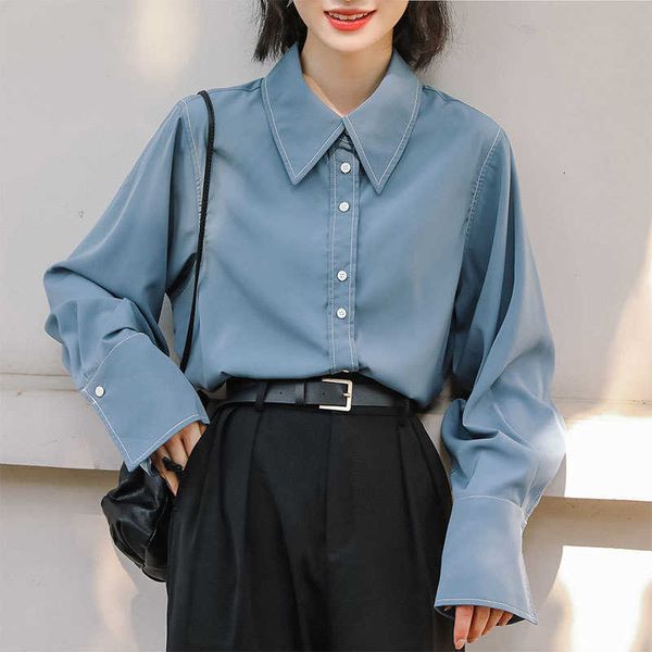 women's blouses & shirts spring autumn korea fashion women long sleeve loose white all-matched casual turn-down collar qu odq4
women's blouses & shirts spring autumn korea fashion women long sleeve loose white all-matched casual turn-down collar qu odq4