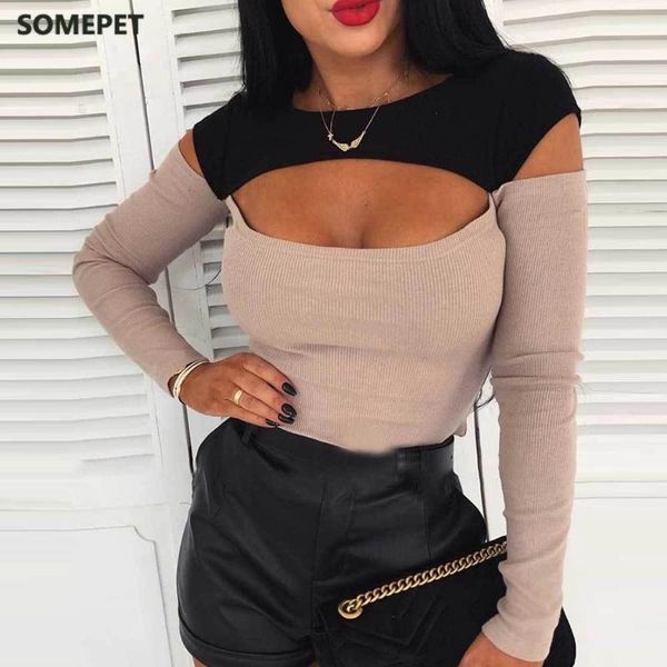 women hollow out t-shirt knitted o neck patchwork long sleeve tee shirts ladies knit slim fit spring female blusas women's, White
women hollow out t-shirt knitted o neck patchwork long sleeve tee shirts ladies knit slim fit spring female blusas women's, White