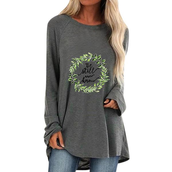 women's t-shirt #w womens shirts large size long sleeve round collar clothing mid length printing irregular ladies casual, White
women's t-shirt #w womens shirts large size long sleeve round collar clothing mid length printing irregular ladies casual, White