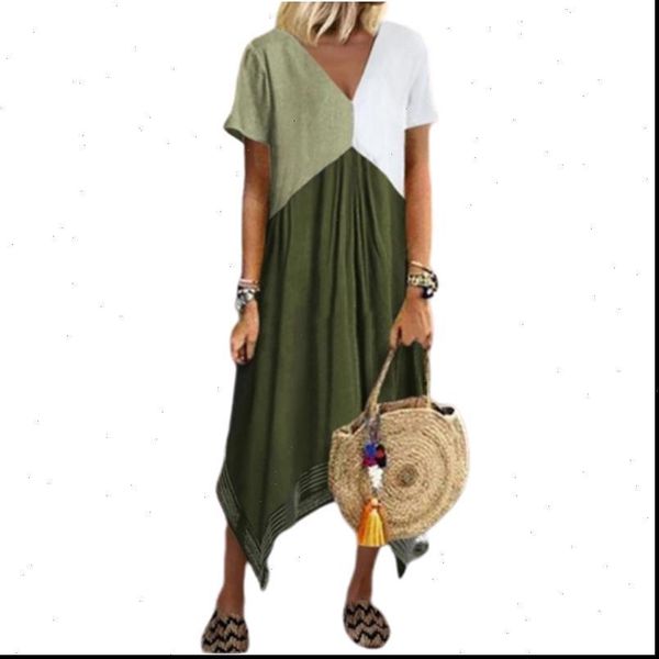 neck plus size dresses patchwork women summer beach dress short sleeve asymmetrical loose casual mid long v color block womens, Black;gray
neck plus size dresses patchwork women summer beach dress short sleeve asymmetrical loose casual mid long v color block womens, Black;gray