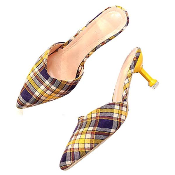 gingham mule shoes for women stiletto heels pump flip flops slipper pointed toe slip on high heel slides slippers, Black
gingham mule shoes for women stiletto heels pump flip flops slipper pointed toe slip on high heel slides slippers, Black