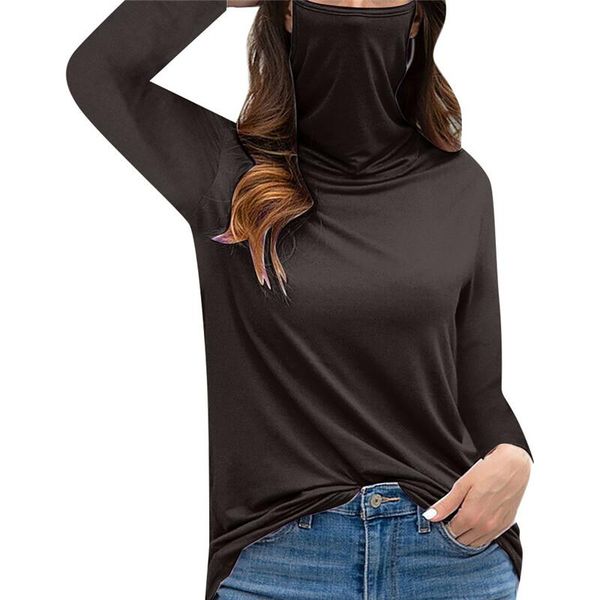 women high collar mask t-shirt casual long sleeve black tee fashion autumn dustproof windproof and big size 5xl women's, White
women high collar mask t-shirt casual long sleeve black tee fashion autumn dustproof windproof and big size 5xl women's, White