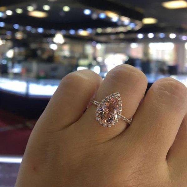 cluster rings real solid 925 sterling silver wedding for women classic drop pink diamond engagement ring finger jewelry, Golden;silver
cluster rings real solid 925 sterling silver wedding for women classic drop pink diamond engagement ring finger jewelry, Golden;silver