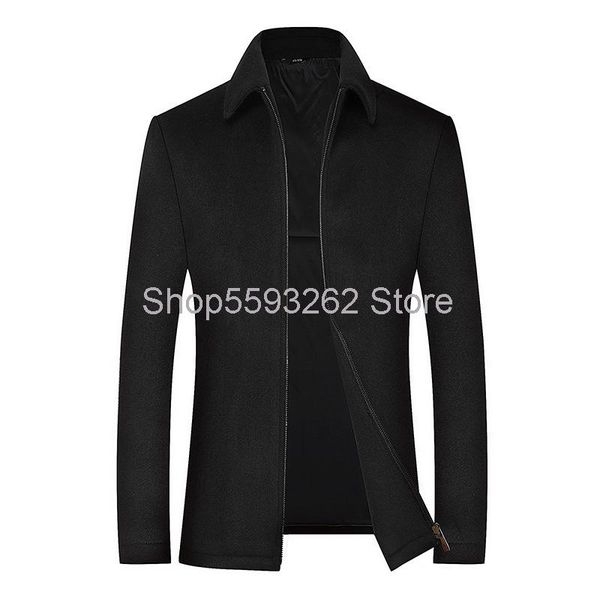 men's wool & blends 2021 woolen coat business casual lapel middle-aged dad, Black
men's wool & blends 2021 woolen coat business casual lapel middle-aged dad, Black