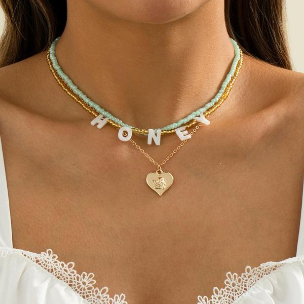 chains ingemark boho handmade crystal bead choker necklace for women kpop honey shell letter angel heart pendant chain y2k neck jewelry, Silver
chains ingemark boho handmade crystal bead choker necklace for women kpop honey shell letter angel heart pendant chain y2k neck jewelry, Silver