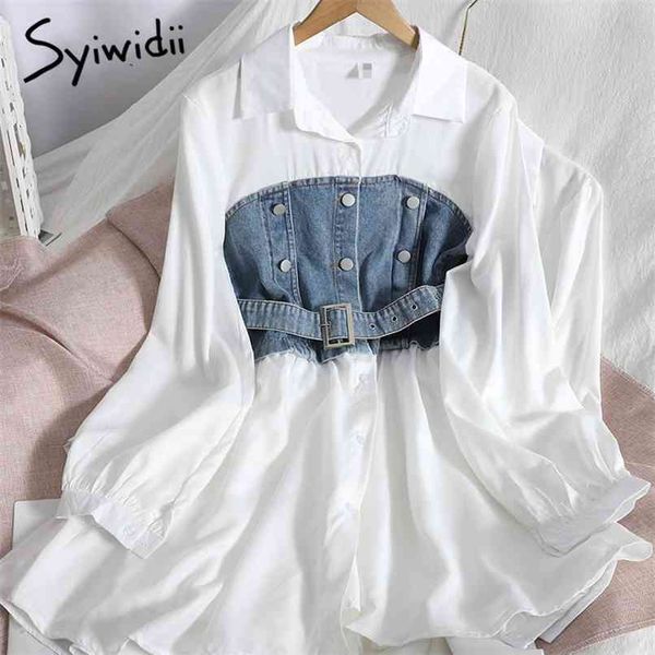 denim contrase color spliced shirts dresses women breasted turn-down collar long sleeve a-line spring fashion 210607, Black;gray
denim contrase color spliced shirts dresses women breasted turn-down collar long sleeve a-line spring fashion 210607, Black;gray