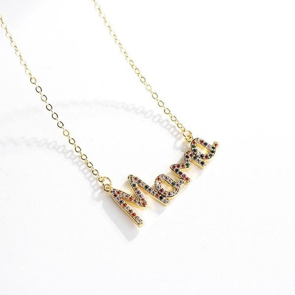 pendant necklaces real gold-plated mama with colorful cubic zircon letter clavicle chain necklace for women girl gifts, Silver
pendant necklaces real gold-plated mama with colorful cubic zircon letter clavicle chain necklace for women girl gifts, Silver