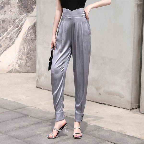 women's pants & capris women silky satin lantern summer high waist loose harem ankle-length trousers, Black;white
women's pants & capris women silky satin lantern summer high waist loose harem ankle-length trousers, Black;white