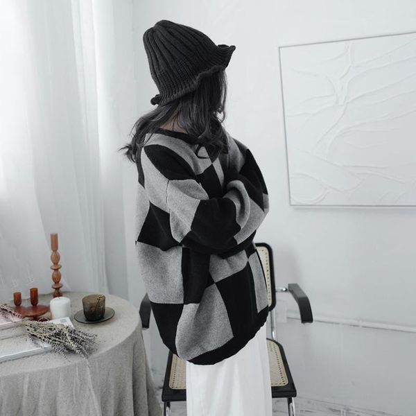 sweater plaid knitting loose fit round neck long sleeve women pullovers fashion tide autumn winter 2021 1dd2911 women's sweaters, White;black
sweater plaid knitting loose fit round neck long sleeve women pullovers fashion tide autumn winter 2021 1dd2911 women's sweaters, White;black